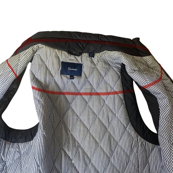 Faconnable women's XS dark blue zip up collared sleeveless puffer vest tops - Picture 10 of 10